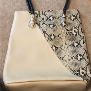 Snakeskin print pleather bag